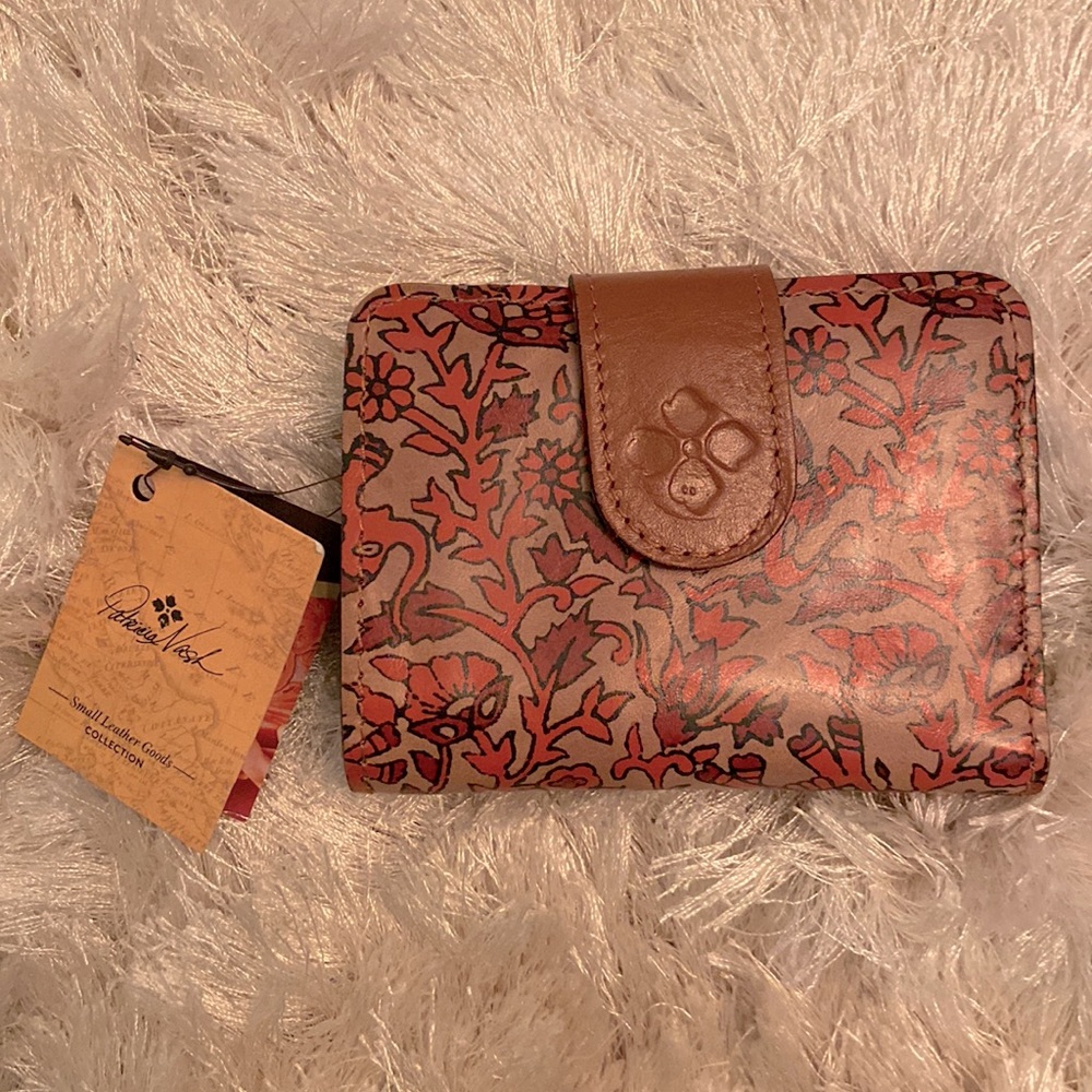 PATRICIA NASH genuine leather wallet, NWT, 5”/3.5”, RFID protected